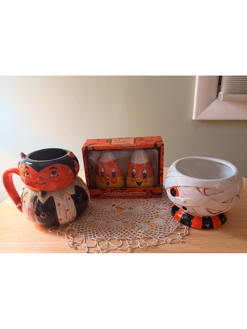 Johanna Parker Mug, Candy Dish and Candy Corn Salt & Pepper Shakers Set